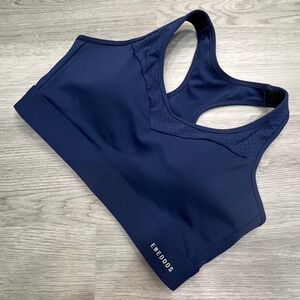 EWEDOOS Racerback Sports Bra Large High Support Gym Workout Athleisure Navy Blue